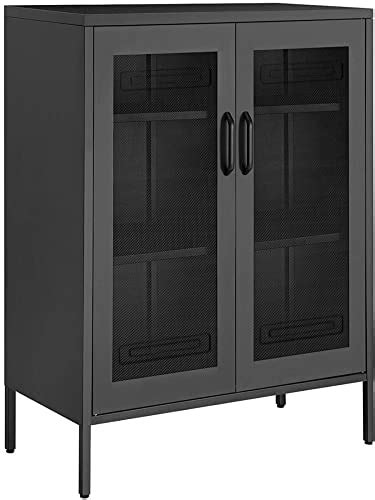 SONGMICS Metal Storage Cabinet with Mesh Doors, 